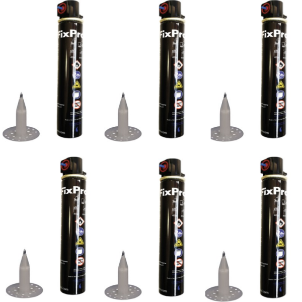 FİXPRO 50 MM MANTOLAMA DÜBELİ ÇİVİLİ 1.000 ADET + 1 ADET GAZ TÜPÜ